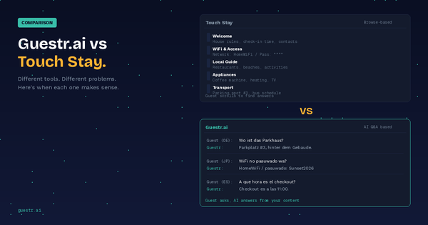 Guestr.ai vs Touch Stay: Which Digital Guidebook Is Right for You?